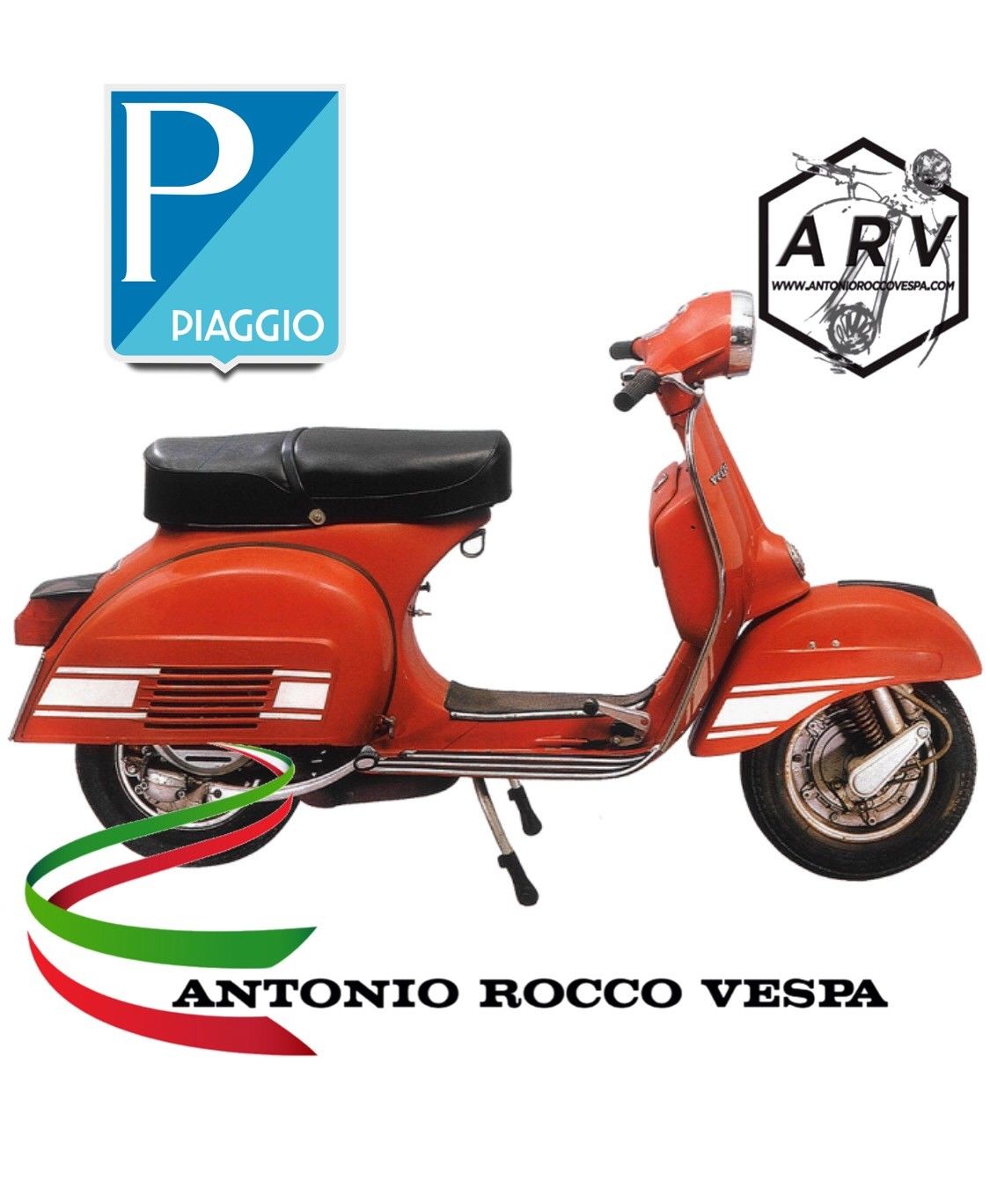 ADESIVI FREGI LATERALI ORIGINALI PIAGGIO VESPA 200 RALLY SERIE STRISCE